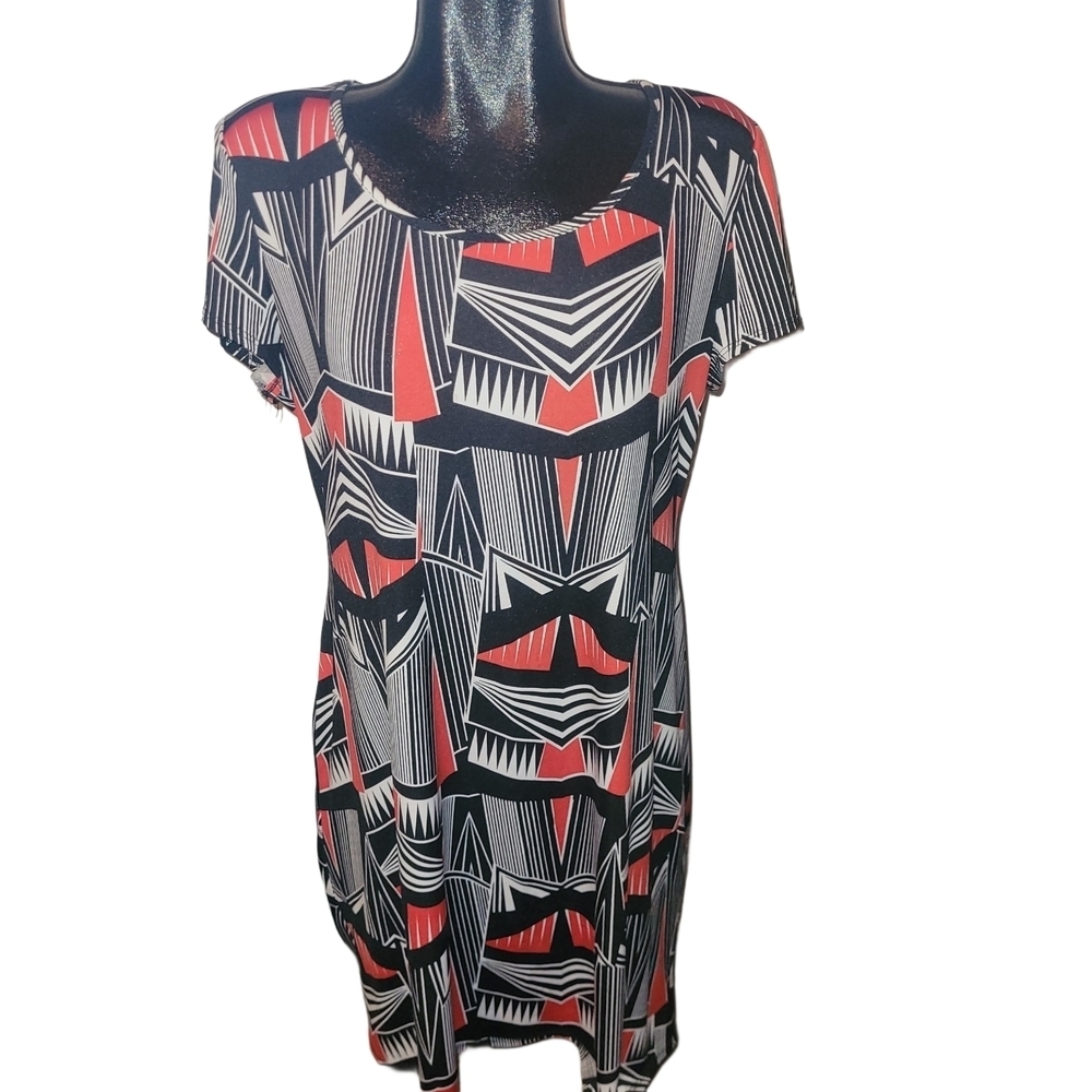 Jessica Geometric Print Short Sleeve Dress Size 18